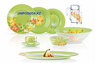 Столовый сервиз Luminarc Pop Flowers Green 46 предметов