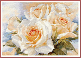 Набор для вышивания крестиком "Белые розы" 2-32