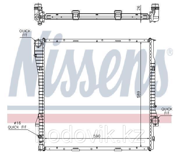 NISSENS Радиатор, охлаждение двигателя BMW X5 E53 3.0-4.4 (AT) 60788A