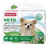 Beaphar VETO pure 3 пипетки Биокапли от блох, клещей и комаров для собак мелких пород до 15 кг