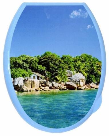 Сиденье - крышка для унитаза с декором "Остров" 111007, фото 2