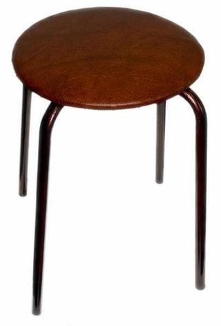 Табурет стальной с круглым сиденьем (коричневый) 800101, фото 2