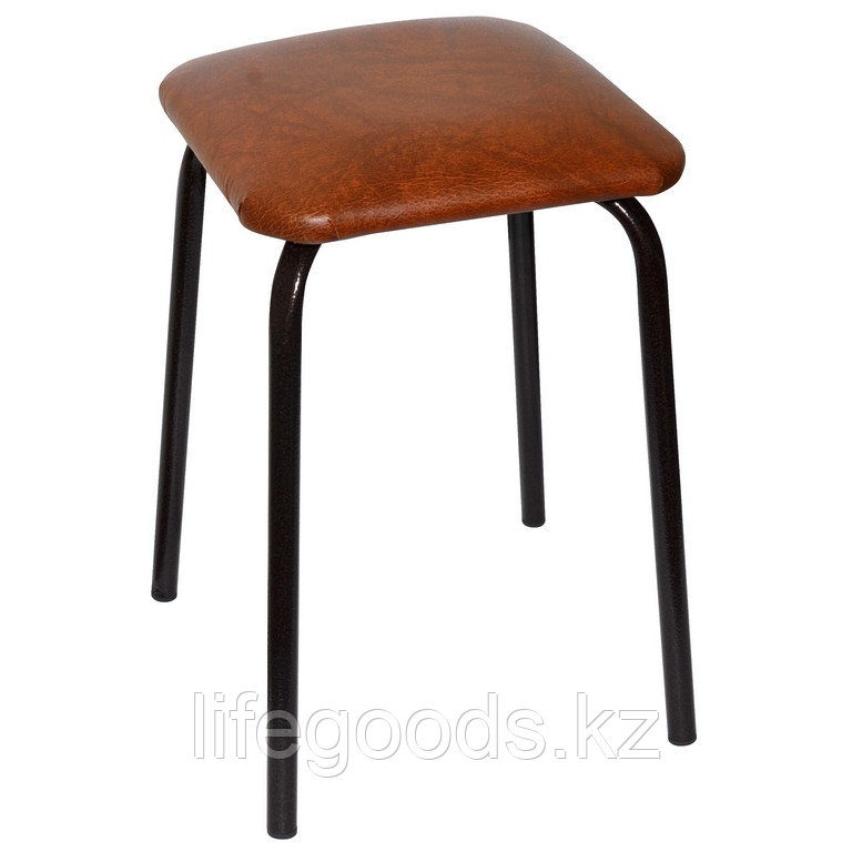 Табурет стальной с квадратным сиденьем (коричневый) 800201