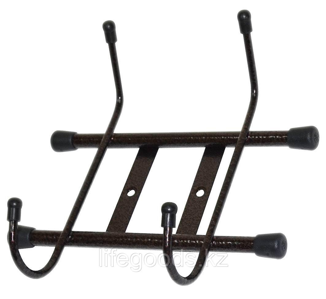 Вешалка настенная 2-х рожковая, проволока (коричневая) ВНП2 50201