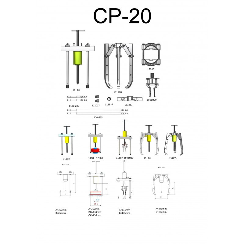 Набор съемников гидравлический серии CP - фото 3 - id-p61891334