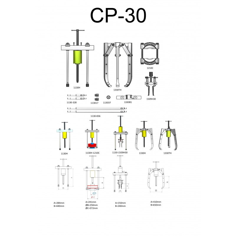 Набор съемников гидравлический серии CP - фото 4 - id-p61891334