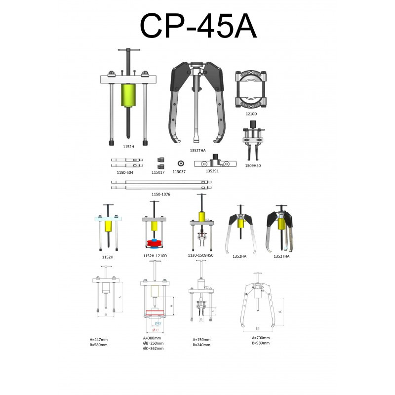 Набор съемников гидравлический серии CPA - фото 5 - id-p61891335