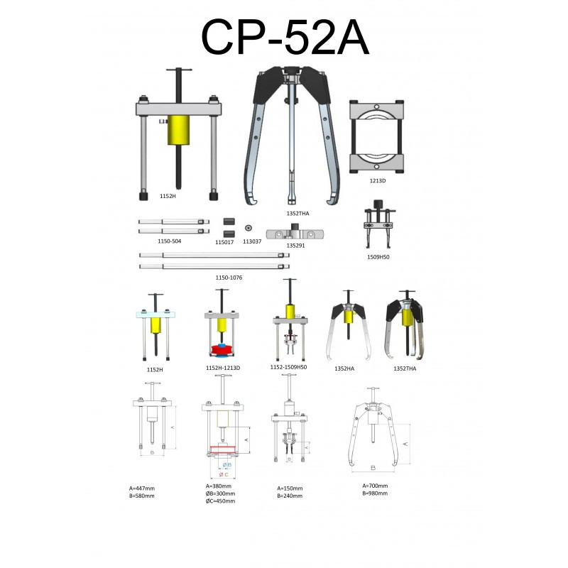 Набор съемников гидравлический серии CPA - фото 7 - id-p61891335
