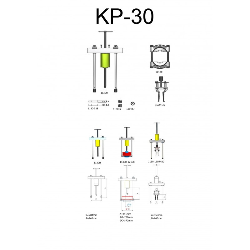 Набор съемников гидравлический серии KP - фото 4 - id-p61891336