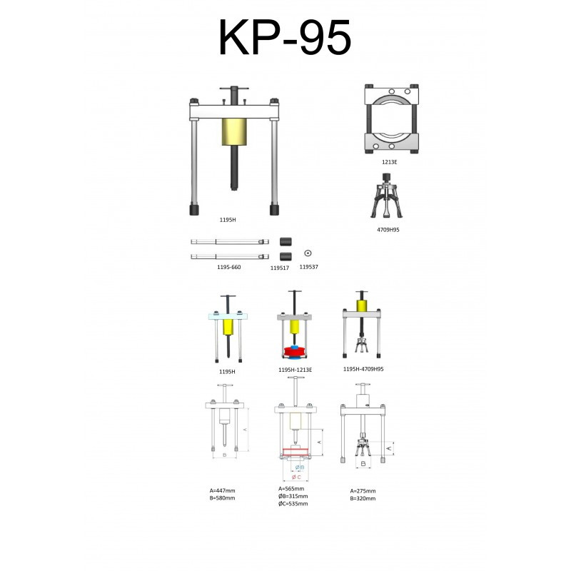 Набор съемников гидравлический серии KP - фото 7 - id-p61891336