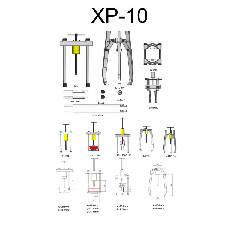 Набор съемников гидравлический серии XP - фото 2 - id-p61891337