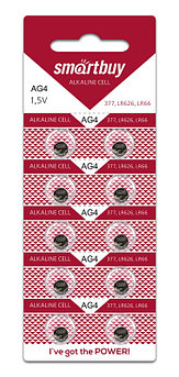 Smartbuy AG4 батарейка часовая LR626 SR626 (1.5V, 10 шт., блистер)