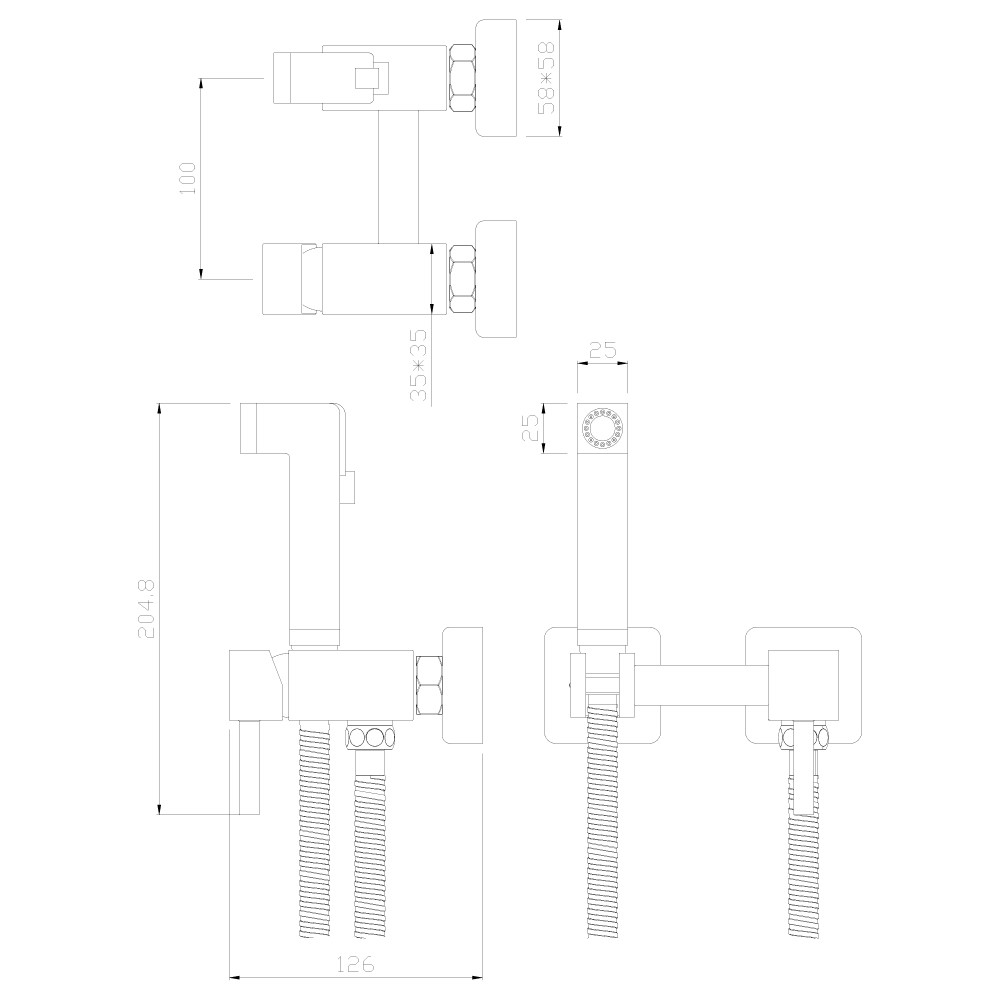 Смеситель с гигиеническим душем ROSSINKA X25-54 - фото 2 - id-p61914643