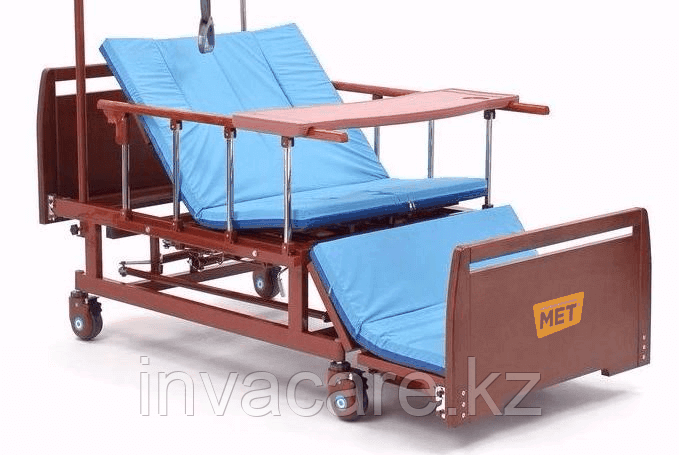МЕТ REMEKS Медицинская кровать для ухода за лежачими больными с переворотом, туалетом и матрасом - фото 3 - id-p61953786