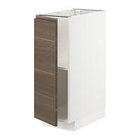 МЕТОД Напольный шкаф с полками, белый, Воксторп под грецкий орех