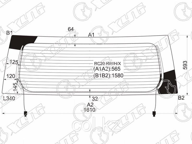 Стекло заднее (крышка багажника) с обогревом в клей TOYOTA ALPHARD 02-08 - фото 1 - id-p58312763