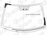 Стекло лобовое с обогревом щеток с датчиком дождя +д запотевания в клей KIA CADENZA K7 4D 10-