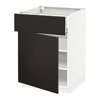 МЕТОД / МАКСИМЕРА Напольный шкаф с ящиком/дверью, белый, Кунгсбакка антрацит
