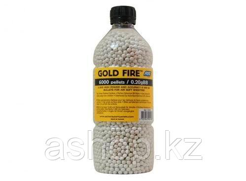 Пластиковые шарики для страйкбольного оружия ASG BB Gold Fire, Калибр: 6,0, 6000 шт., 0,20 г, Цвет: Белый, Упа