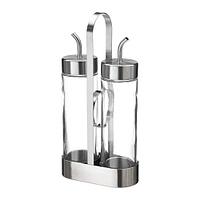 ОРТФИЛЛЬД Набор для масла/уксуса, 3 предм, стекло, нержавеющ сталь, фото 1