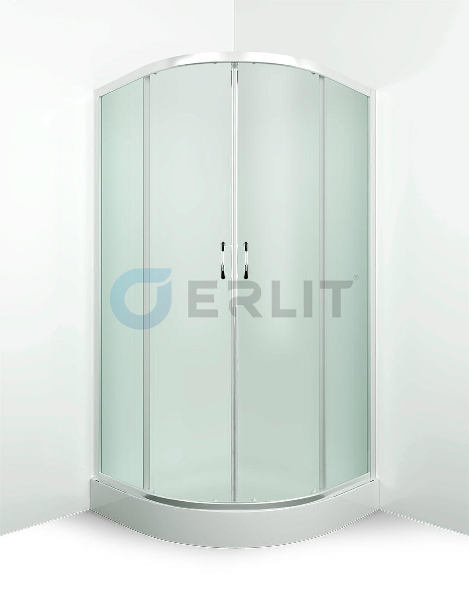 Душевой уголок Erlit ER0508-C3, 80х80 см., низкий поддон, матовое стекло