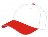 Бейсболка белая с красным, фото 1