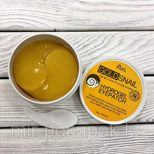 Гидрогелевые патчи для глаз с золотом и муцином улитки Ekel Gold Snail Hydrogel Eye Patch, Алматы