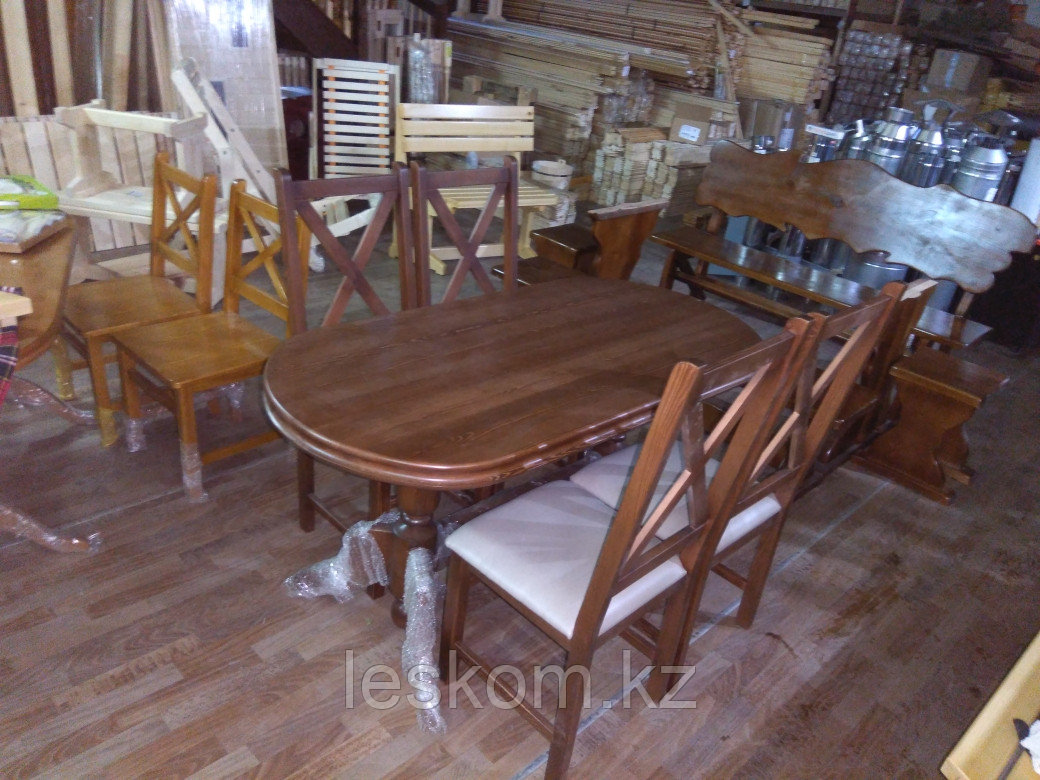 Комплект стол +4 стула из массива сосны - фото 1 - id-p62012421