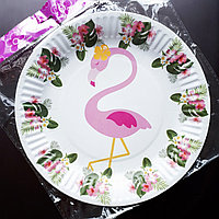 Тарелки одноразовые бумажные "Фламинго", фото 1