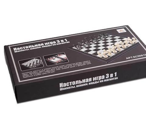Магнитная настольная игра 3 в 1 {шахматы, шашки, нарды}, фото 2