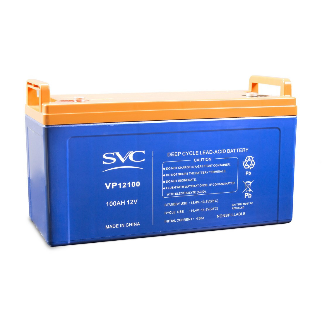 Батарея необслуживаемая (аккумулятор) SVC VP 12100 (12V 100 Ah), Емкость аккумулятора: 100 Ah, Разъемы: F5/F12