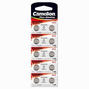 Батарейка Camelion AG1-BP10 1,5 В, Упакова: Блистер 10 шт., Аналоги: AG1\LR60\LR621, Тип батареи: Марганцево-ц