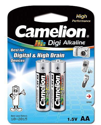 Батарейка Camelion LR6-BP2DG 1,5 В, Упакова: Блистер 2 шт., Аналоги: LR6\15A\AA\А316, Тип батареи: Щелочная (А