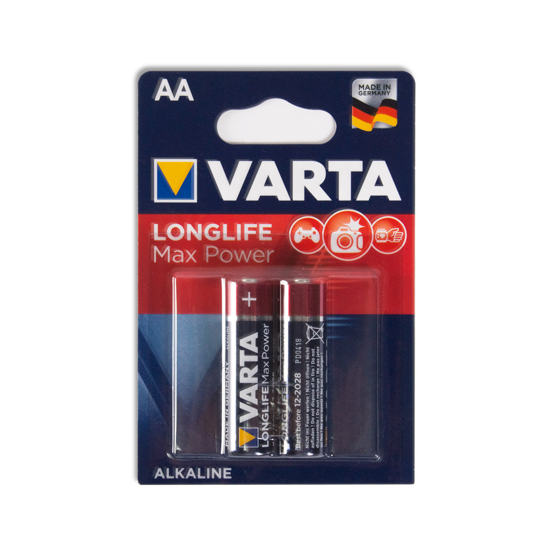 Батарейка VARTA LR6-BP2DG Long Life Max Power Mignon 1,5 В, Упакова: Блистер 2 шт., Аналоги: AA, Тип батареи: