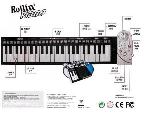 Синтезатор гибкий Rollin Piano - фото 3 - id-p62003173