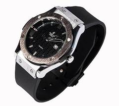Часы наручные мужские реплика Hublot Geneve Big Bang (Бронза, коричневый ремешок), фото 2