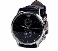 Часы наручные мужские реплика Emporio Armani AR-B0725 (Сталь, черный циферблат)