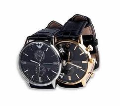 Часы наручные мужские реплика Emporio Armani AR-B0725 (Золото, черный циферблат), фото 2