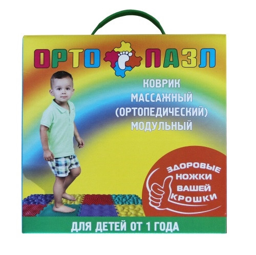 Коврик массажный модульный «ОРТО ПАЗЛ», 8 модулей, 4 вида покрытия, «Саванна»