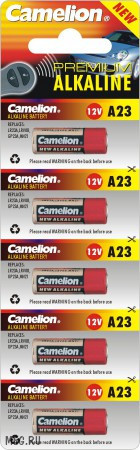 Батарейка Camelion A23-BP5 12 В, Упакова: Блистер 5 шт., Аналоги: A23\1181A\8LR23\LRV08\3LR50\K23A\MN21, Тип б