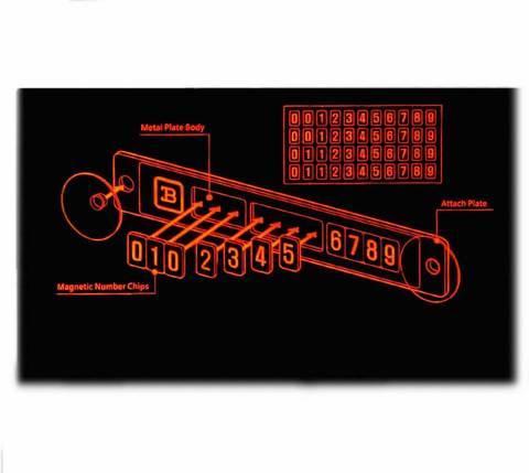 Автовизитка наборная {табличка для парковки с телефоном} FOURING DA658, фото 2