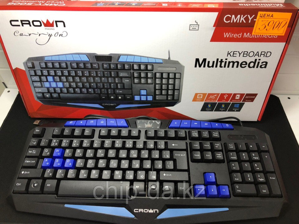 Клавиатура игровая, мультимедийная, проводная Crown CMKY-5006