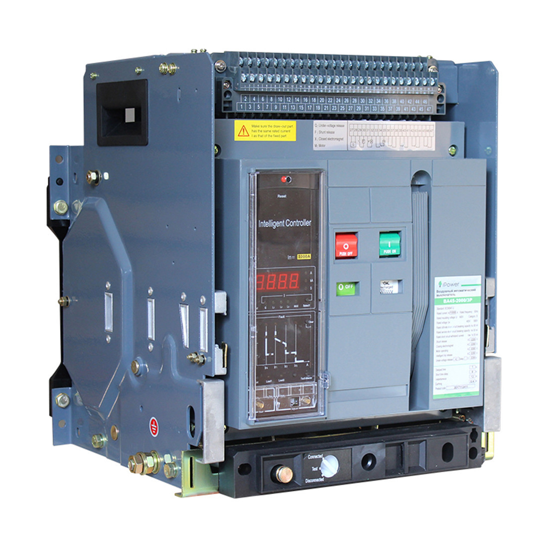 Автоматический выключатель стационарный iPower ВА45-3200 3P 2500А, 380/660 В, Кол-во полюсов: 3, хар. М, Защит