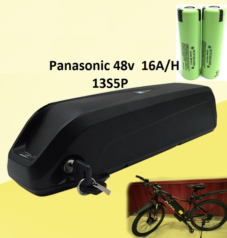 Аккумулятор Li-ion Panasonic 48v 16 A/H + зарядн. устройство 48 v. Вес 4,5 Кг. Для моторов до 1500w