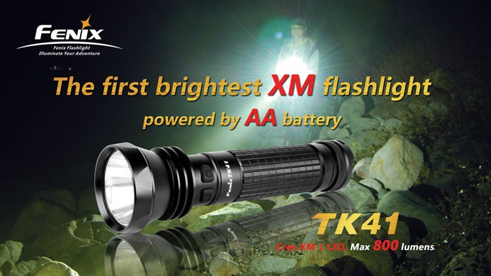 Фонарь электрический тактический Fenix TK41 U2, Дальность луча: 486 м, Яркость: 860 (турбо), 365 (ярко), 120 (