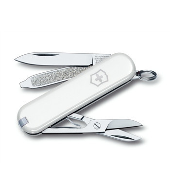 Нож складной карманный Victorinox Classic, Функционал: Туризм, Кол-во функций: 7 в 1, Цвет: Белый, (0.6223.7)