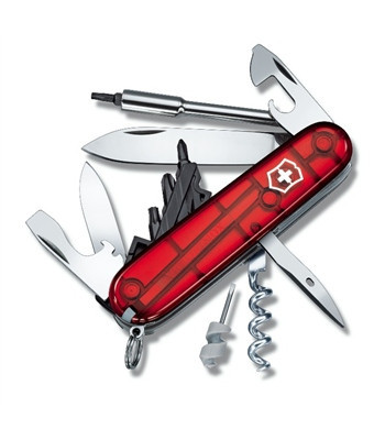 Нож складной универсальный Victorinox CyberTool 34, Кол-во функций: 35 в 1, Цвет: Красный (прозрачный), (1.772