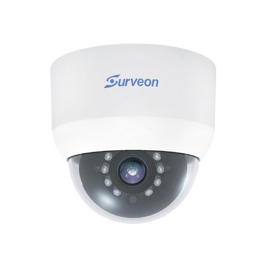 Камера IP купольная Surveon CAM4211, Разрешение: 1 Мpi dpi, Тип объектива: фиксированный f= 2,8 мм, Цвет: Белы