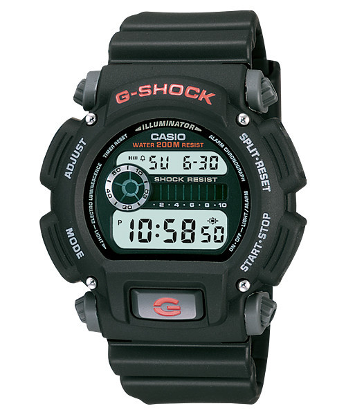 Часы электронные наручные мужские Casio G-SHOCK DW-9052-1VDR, Механизм: Кварц, Браслет: Ремешок из полимерного