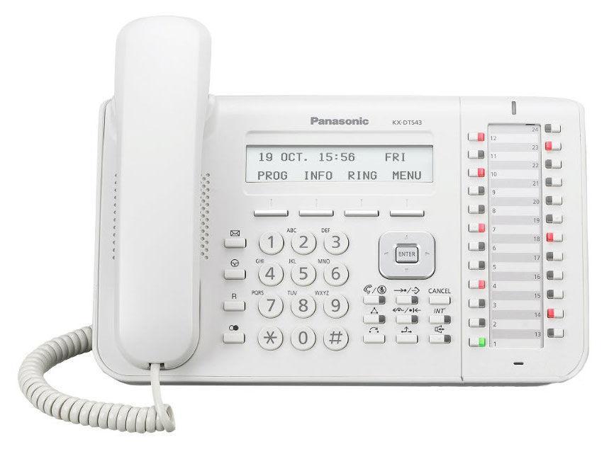 Системный телефон цифровой Panasonic KX-DT543 RU, Цвет: Белый